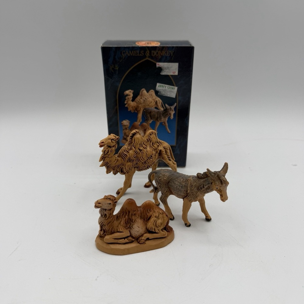 Vintage Fontanini Camel & Donkey Figurine Heirloom Nativity 2.5" Collection 1996